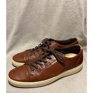 ECCO Men’s Soft 7 Cognac Leather Sneakers Shoes Size 13-13.5